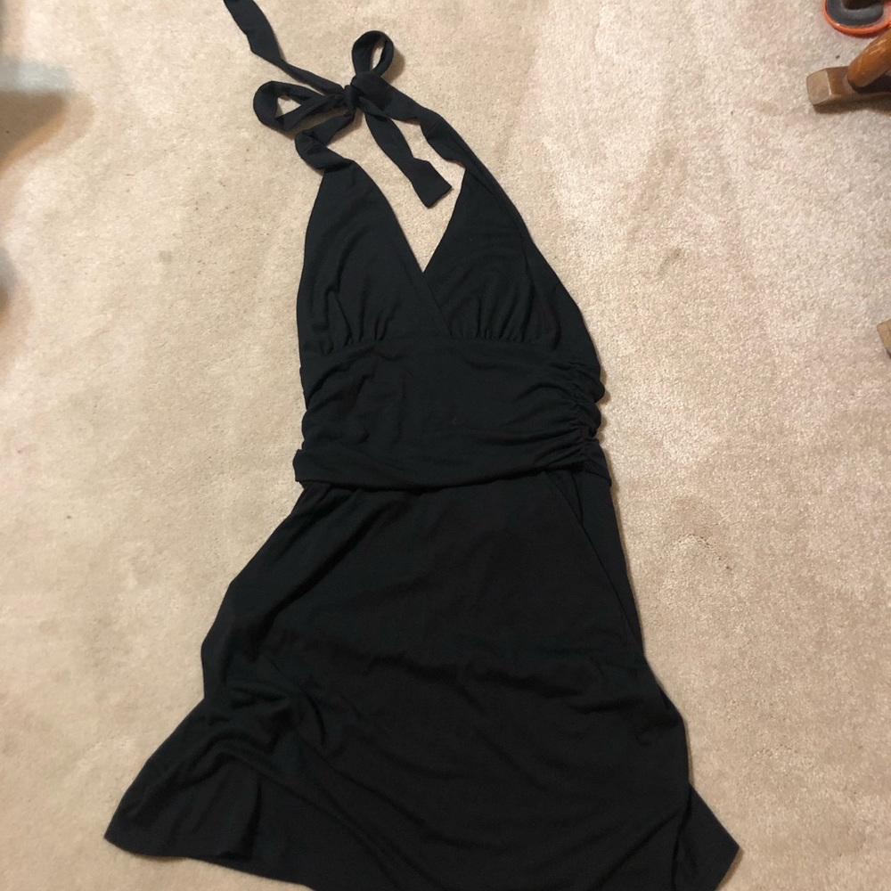 Black halter dress